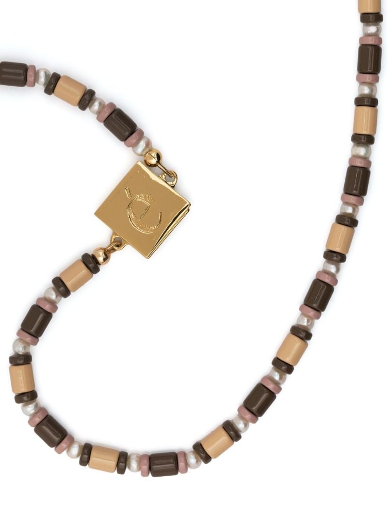 Gold-tone Beaded Pearl Necklace