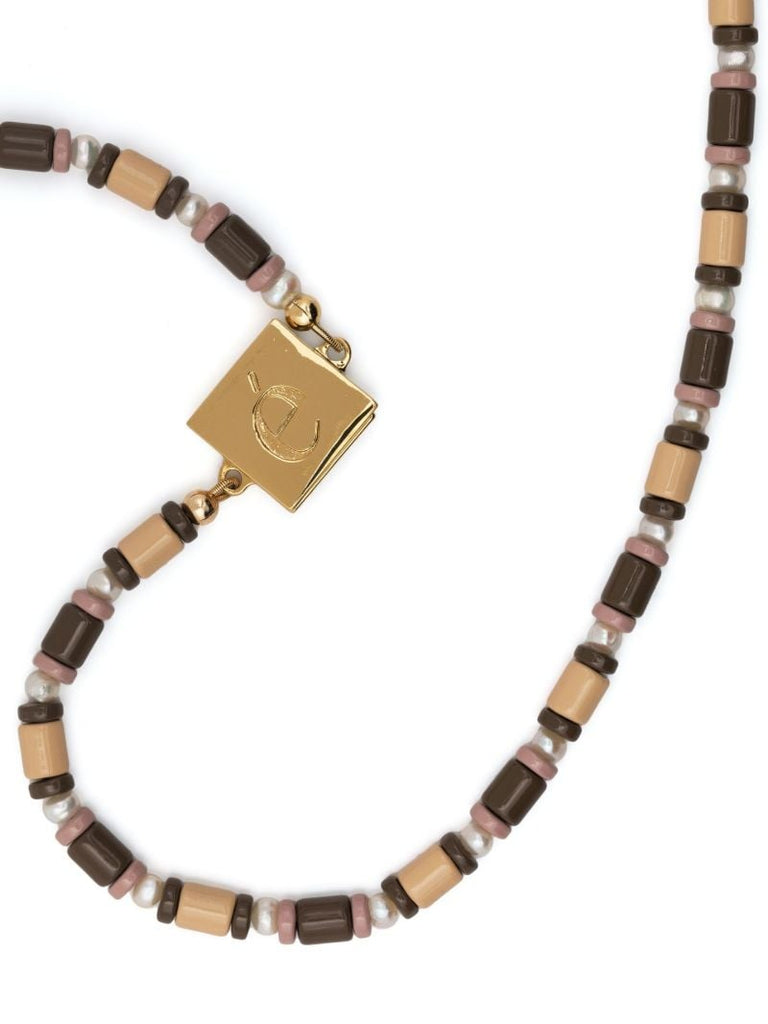 Gold-tone Beaded Pearl Necklace