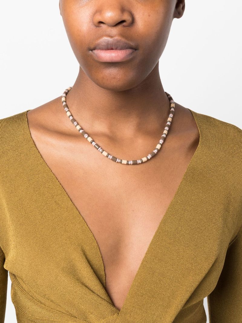 Gold-tone Beaded Pearl Necklace