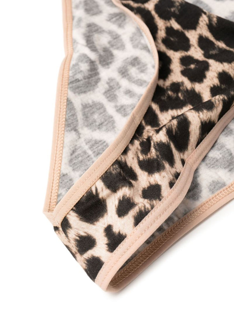 Neutral Bell Leopard Print Briefs