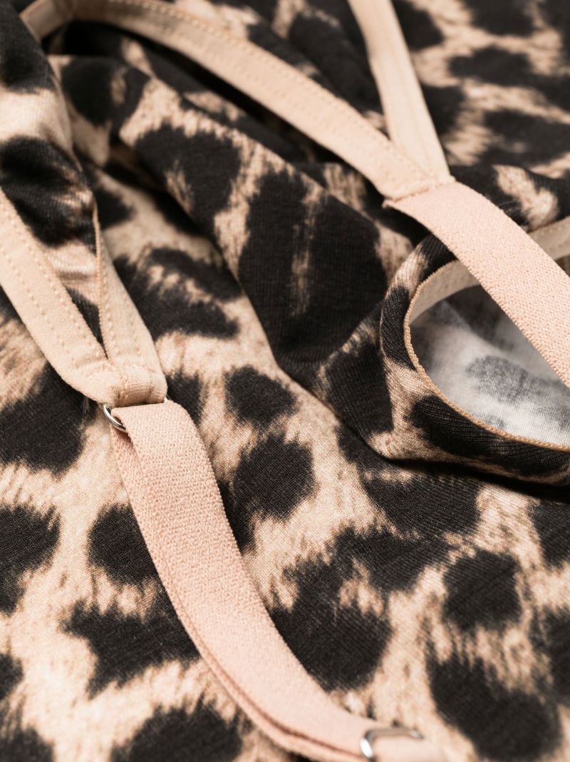 Black Emily Leopard Print Bodysuit