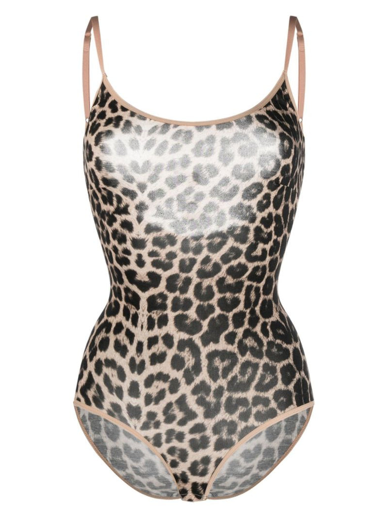 Black Emily Leopard Print Bodysuit