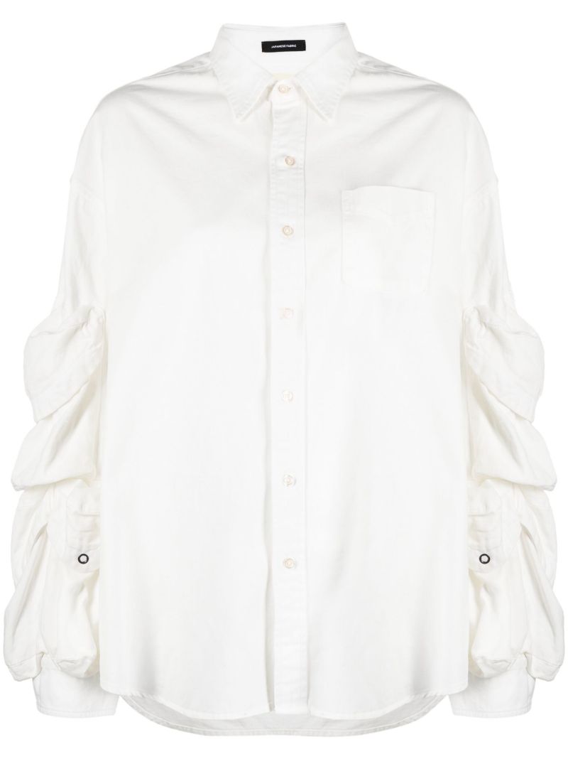 White Cargo Cotton Shirt