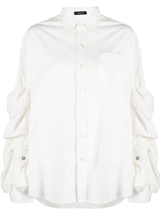 White Cargo Cotton Shirt