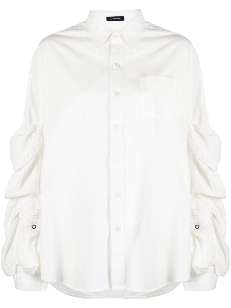 White Cargo Cotton Shirt