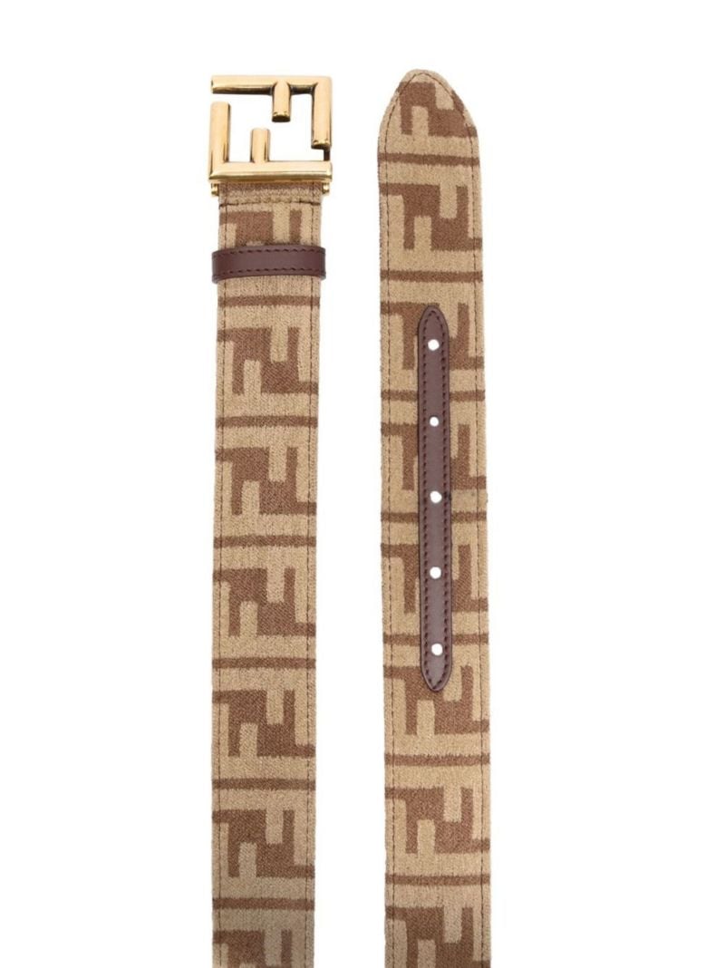 Brown Ff-jacquard Canvas Belt