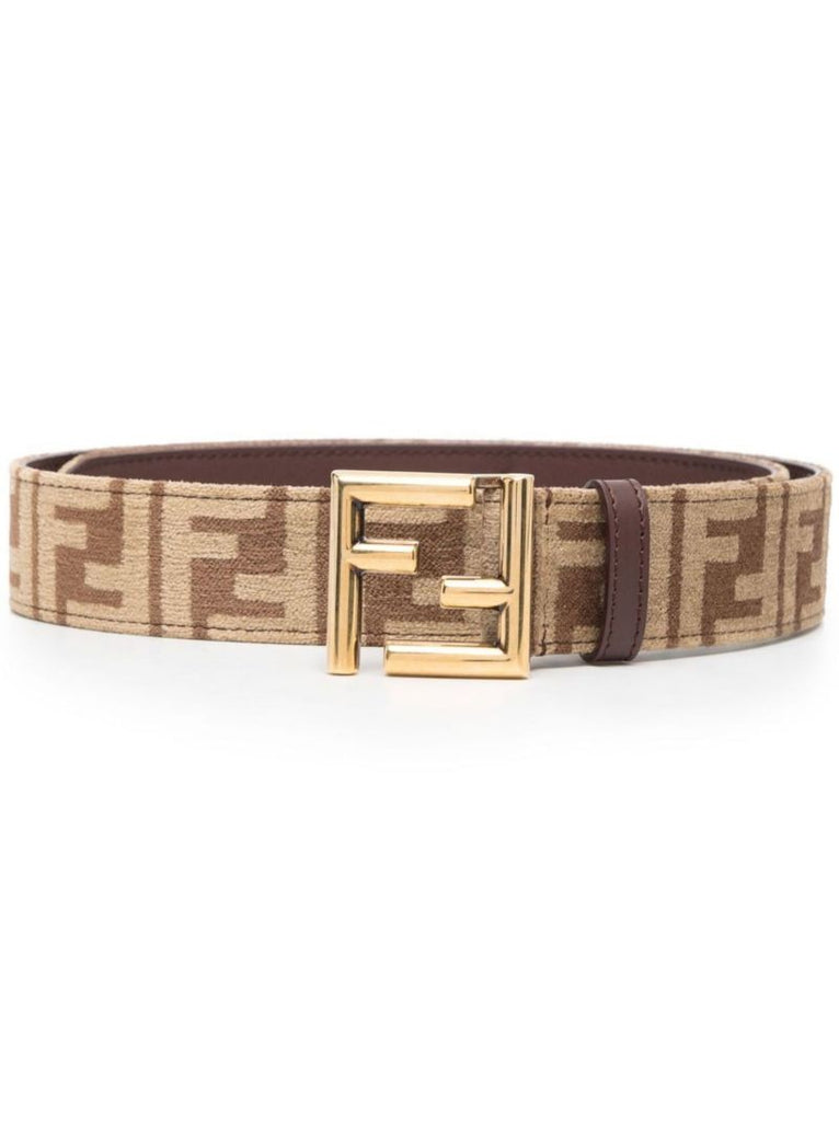 Brown Ff-jacquard Canvas Belt