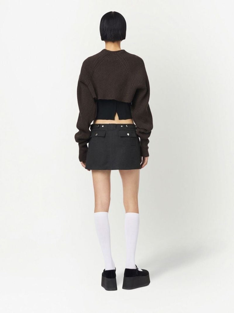 Black Pushlock Mini Skirt