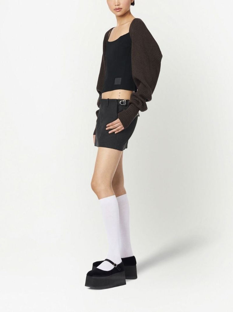 Black Pushlock Mini Skirt