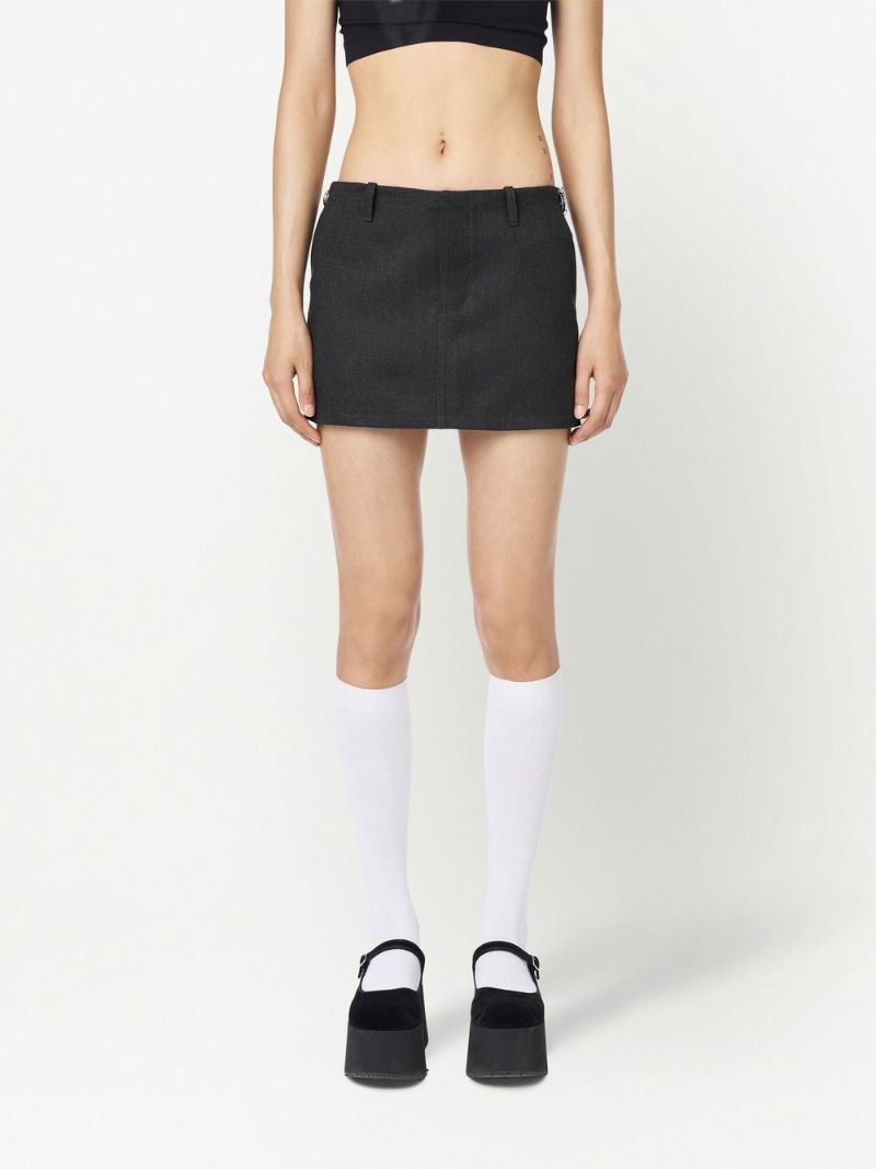 Black Pushlock Mini Skirt