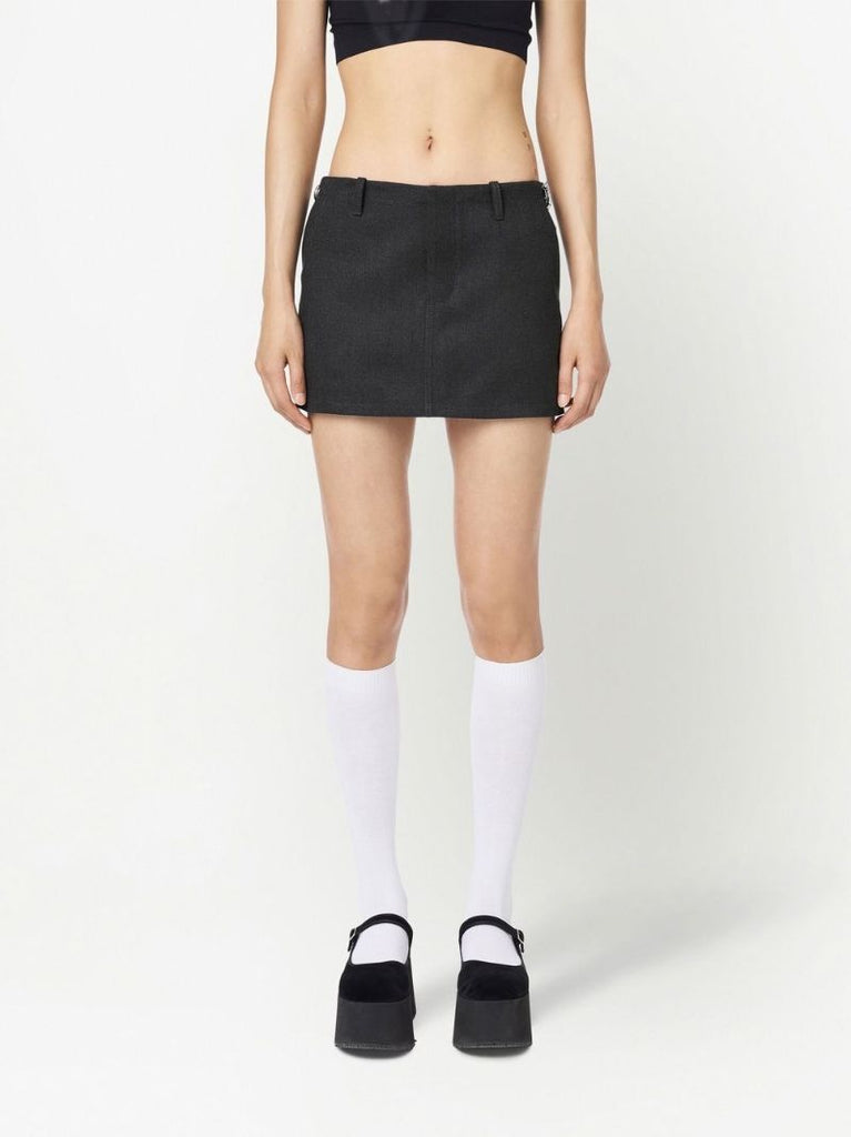 Black Pushlock Mini Skirt