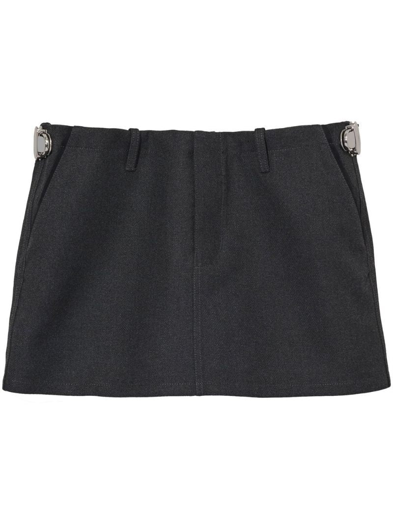 Black Pushlock Mini Skirt