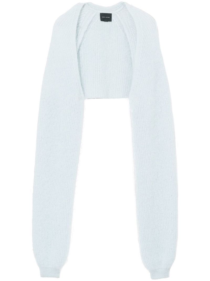 Blue Chunky-knit Bolero Cardigan