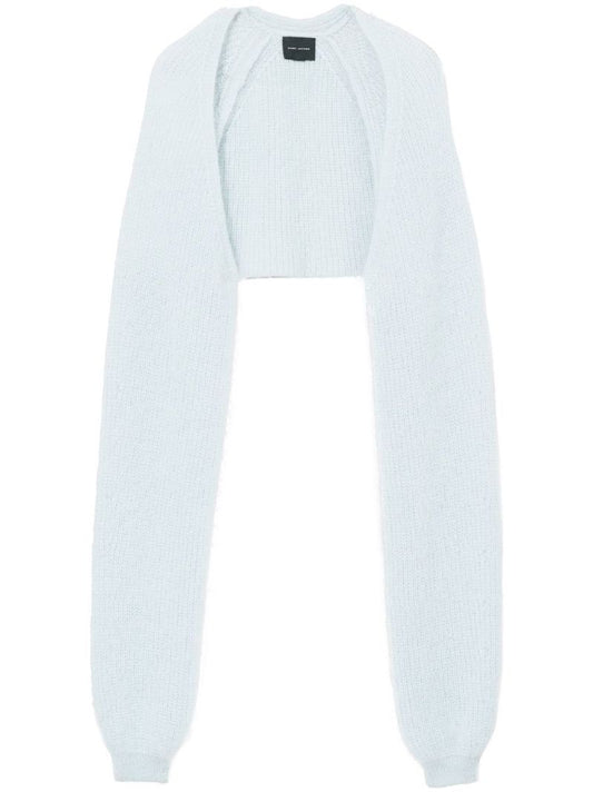 Blue Chunky-knit Bolero Cardigan