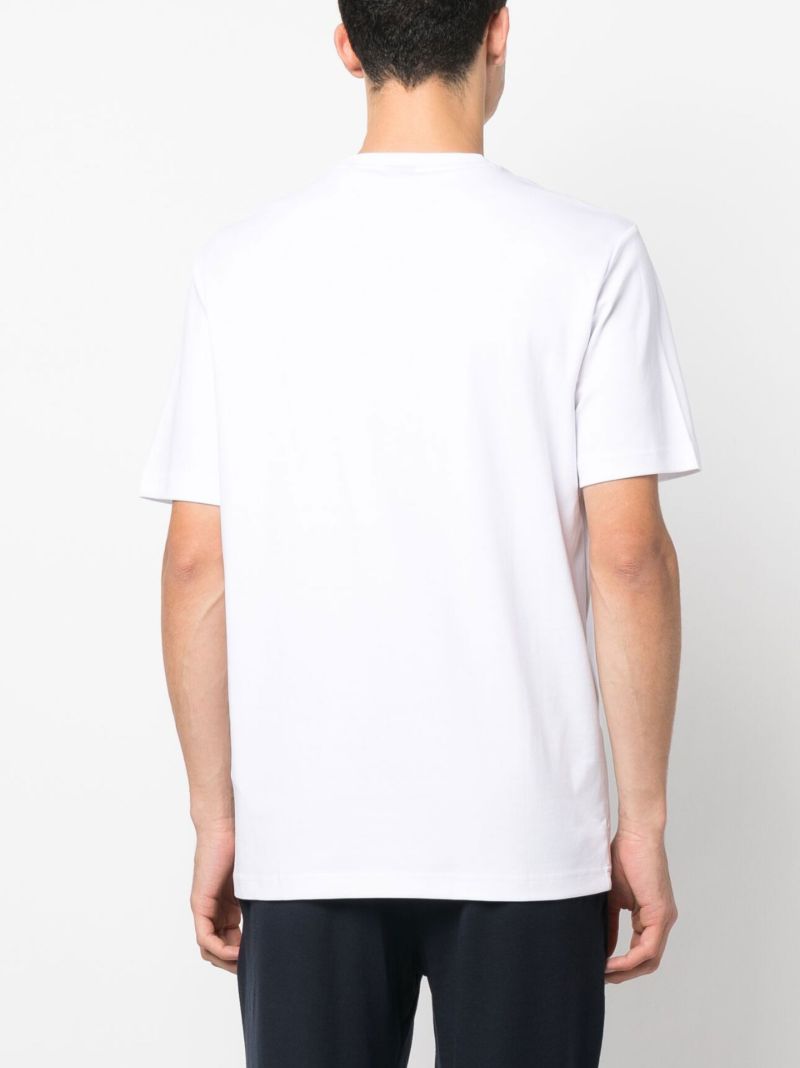 White Logo Print Cotton T-shirt