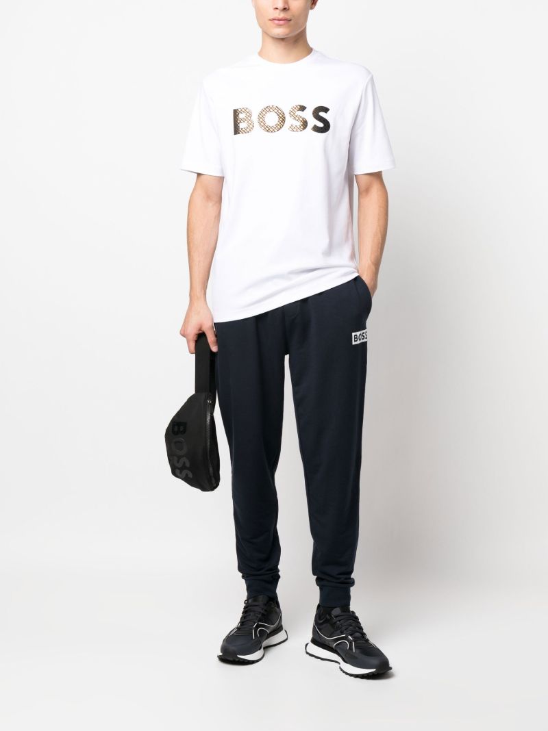 White Logo Print Cotton T-shirt