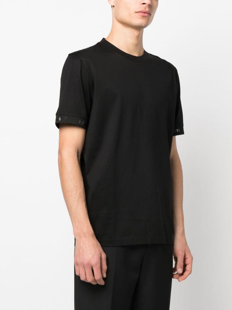 Black Cotton Crew Neck T-shirt