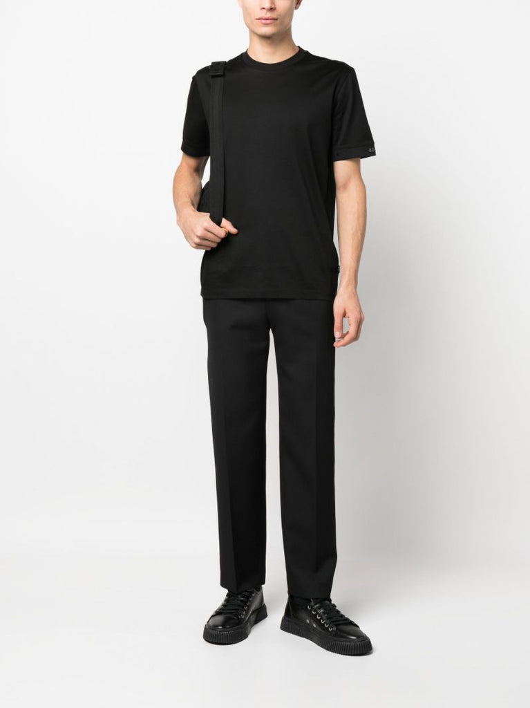 Black Cotton Crew Neck T-shirt