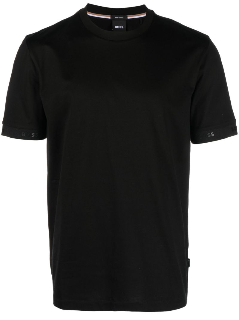 Black Cotton Crew Neck T-shirt