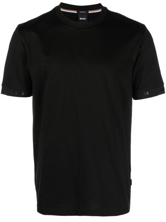 Black Cotton Crew Neck T-shirt