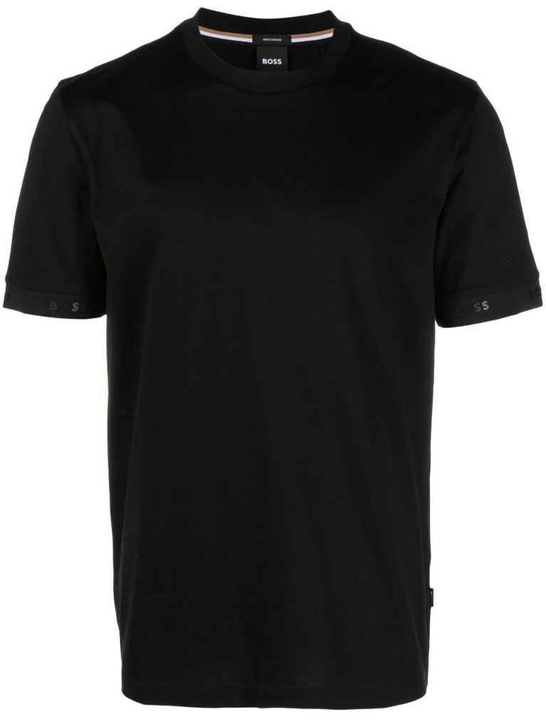 Black Cotton Crew Neck T-shirt