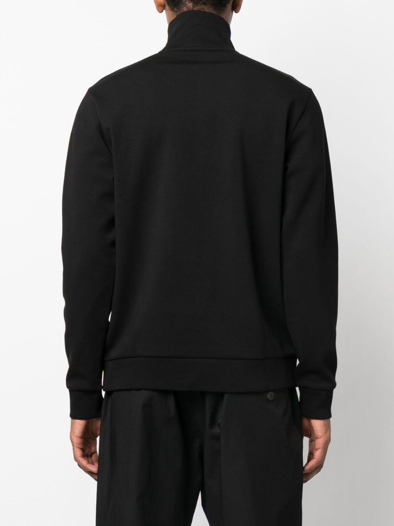 Black Logo Embroidered Zip-up Sweatshirt