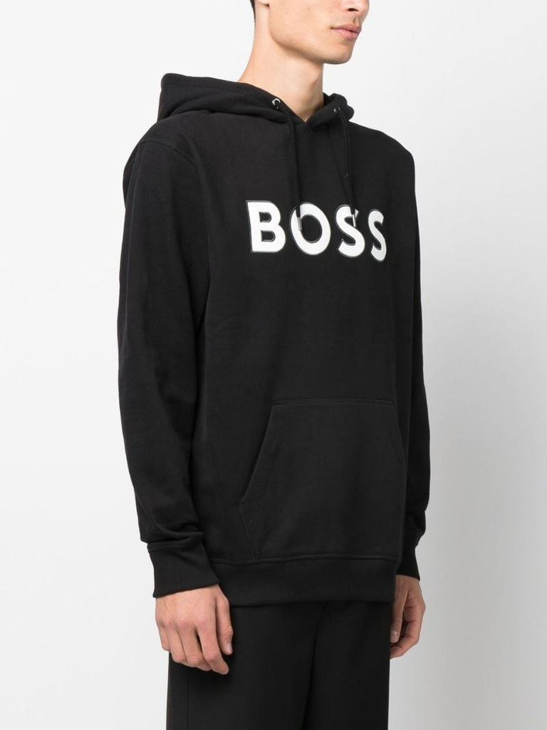 Black Logo Print Hoodie