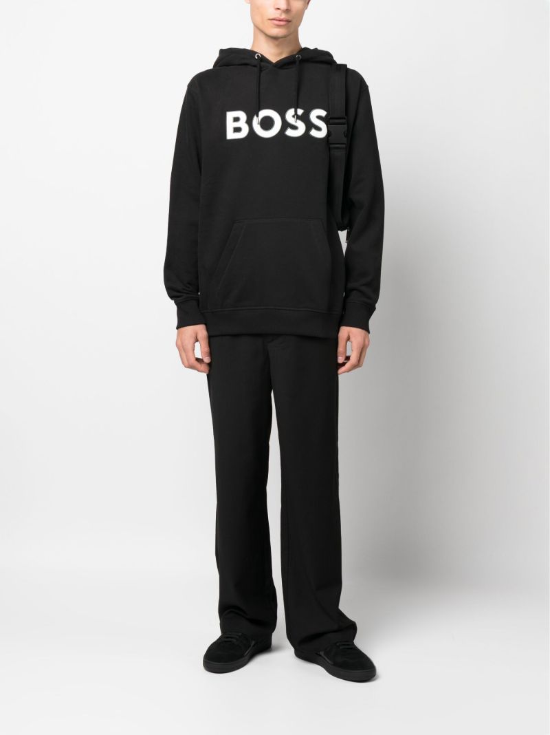 Black Logo Print Hoodie