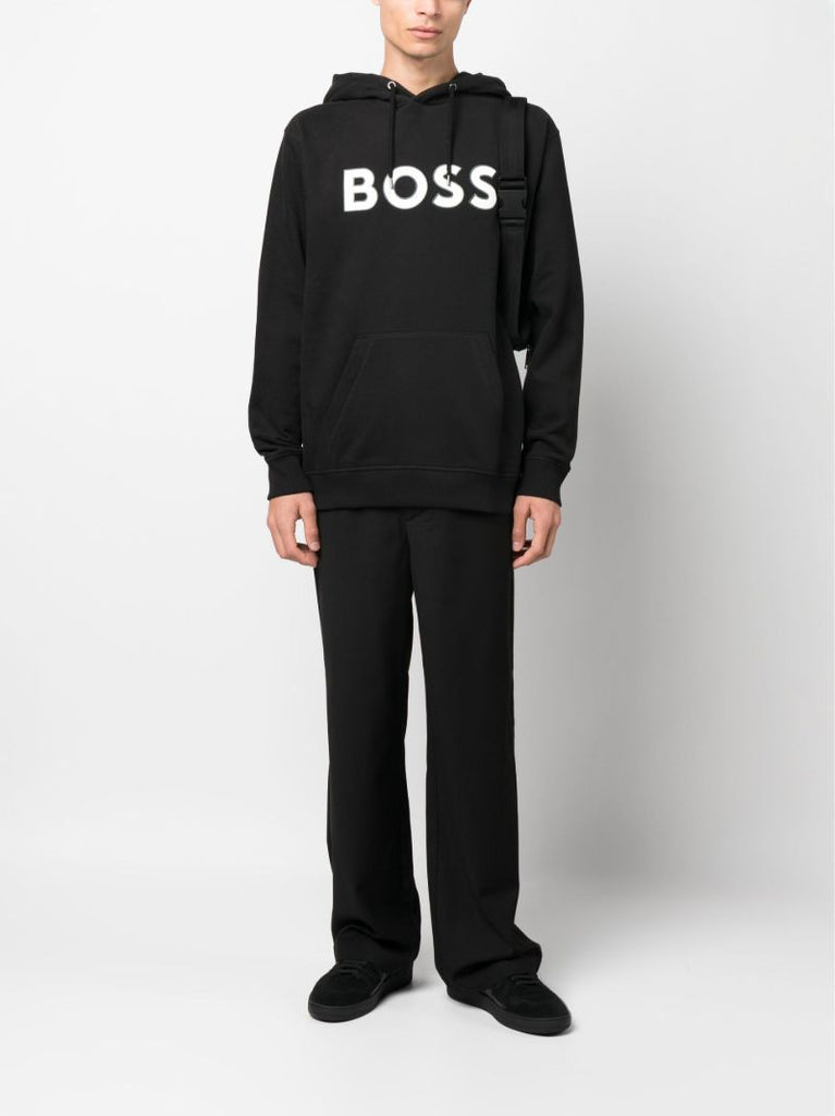 Black Logo Print Hoodie