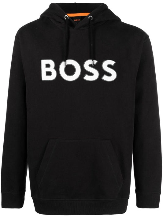 Black Logo Print Hoodie