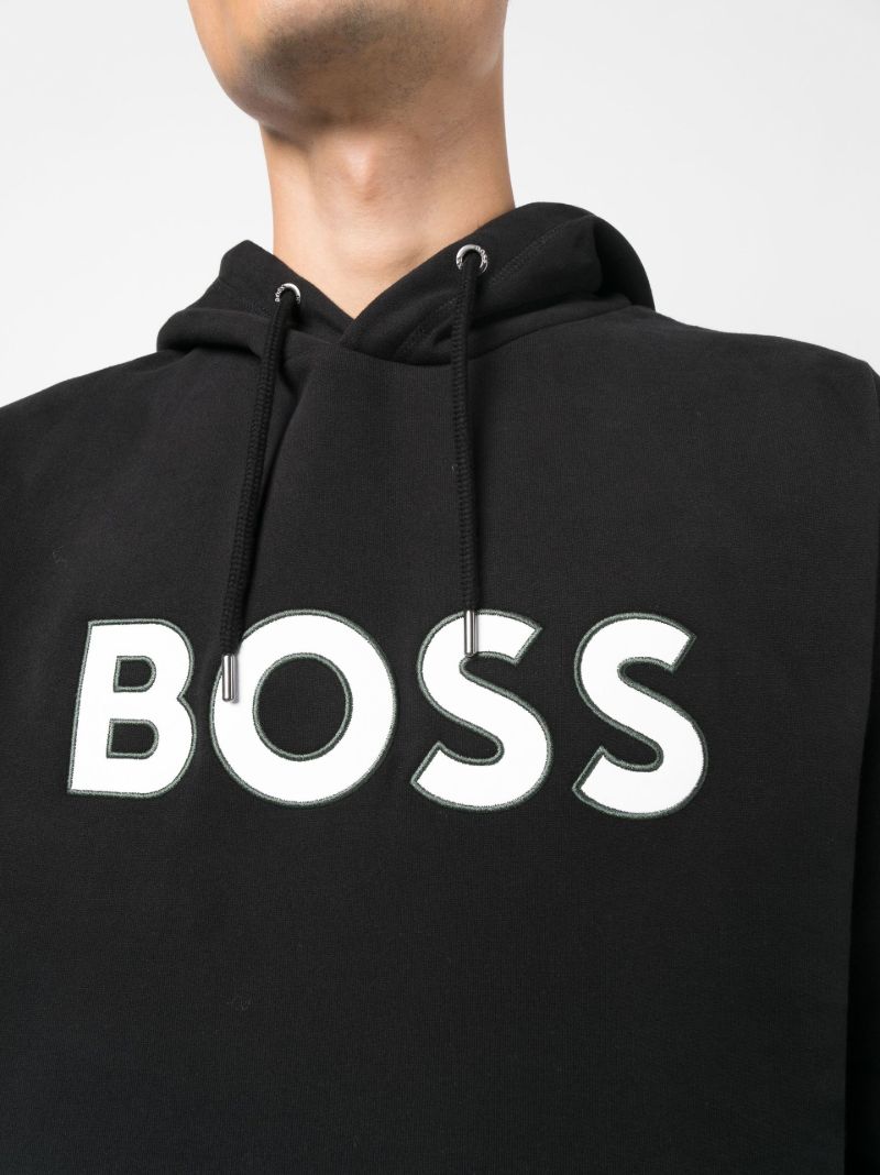 Black Logo Print Hoodie