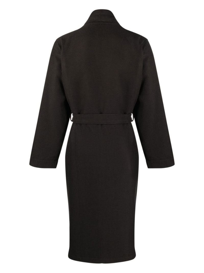 Black Waffle-knit Robe