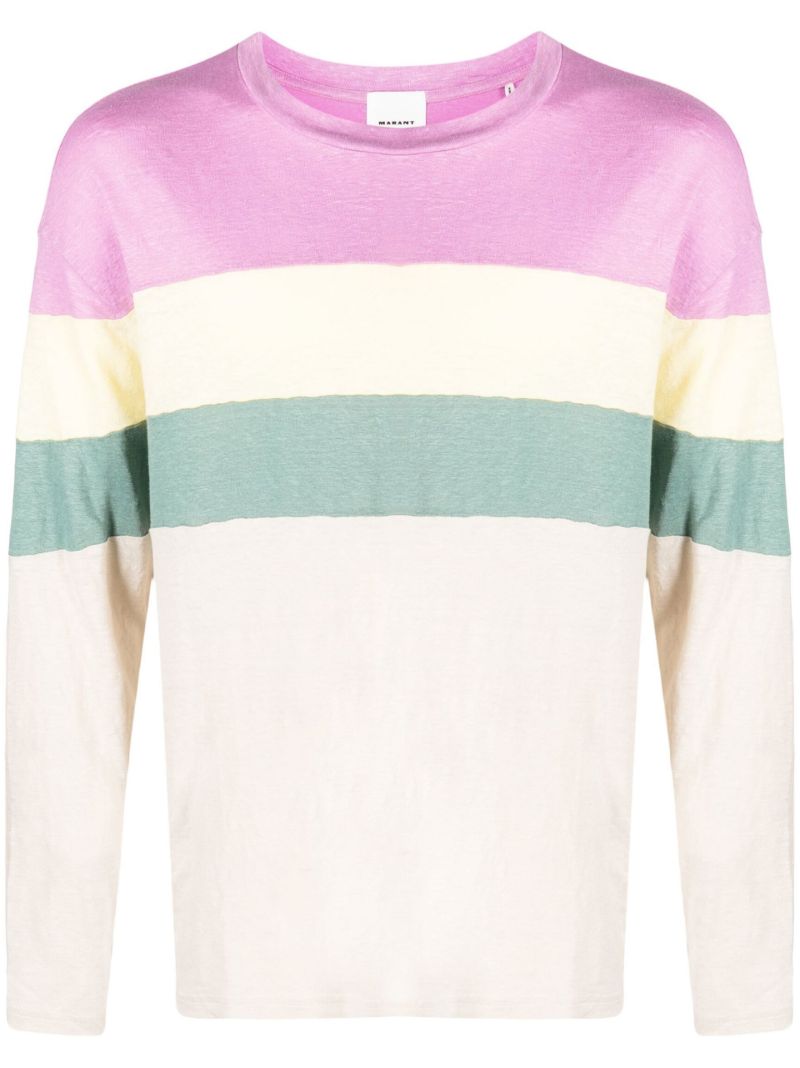 Neutral Striped Linen Sweater