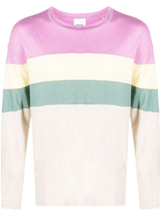 Neutral Striped Linen Sweater