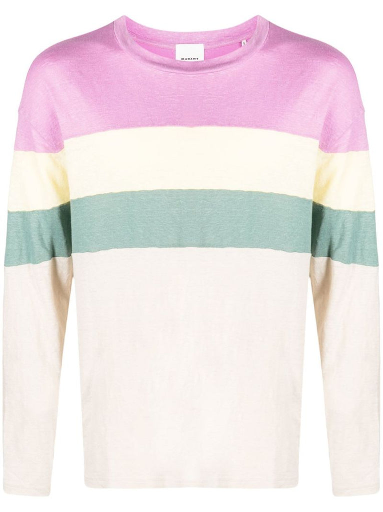 Neutral Striped Linen Sweater