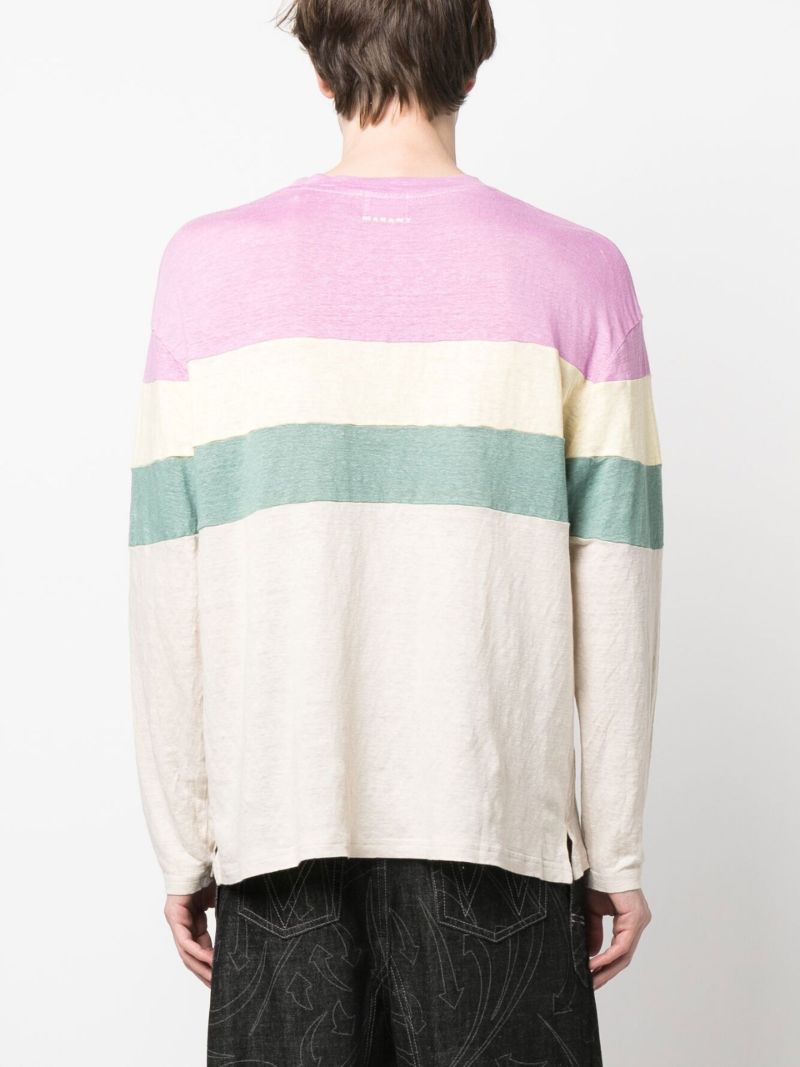 Neutral Striped Linen Sweater