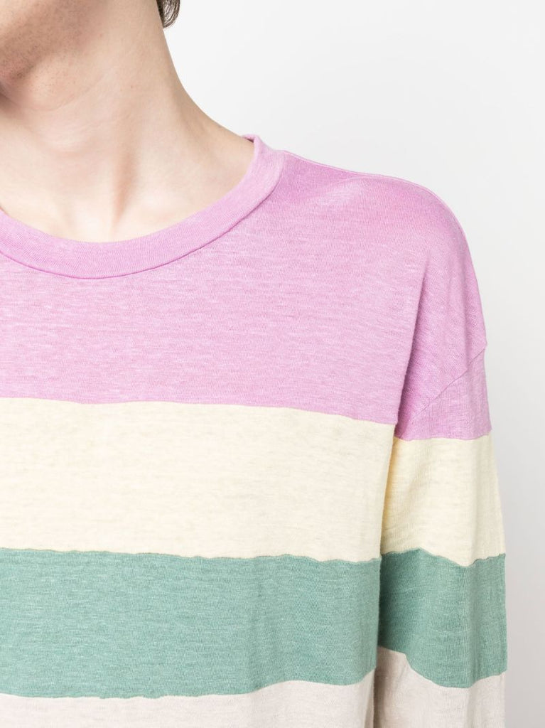 Neutral Striped Linen Sweater