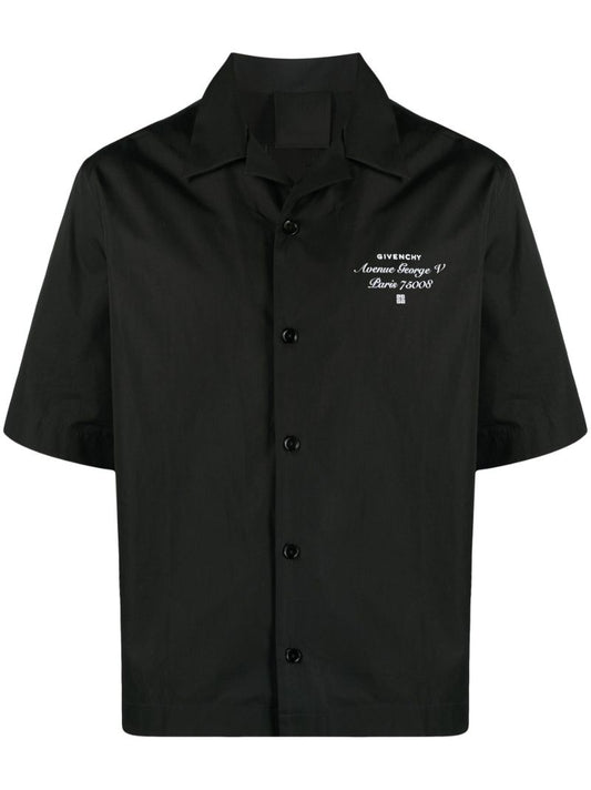 Black Logo-embroidered Shirt