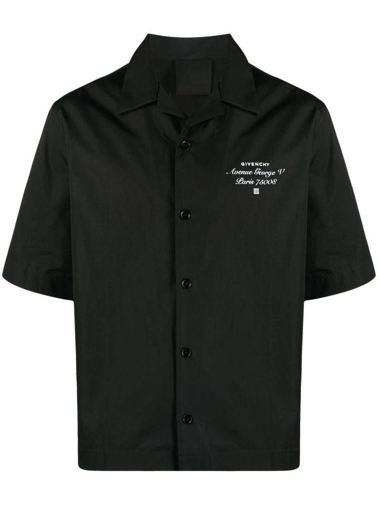 Black Logo-embroidered Shirt