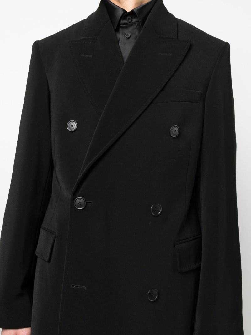 Black Double-breasted Cotton Coat