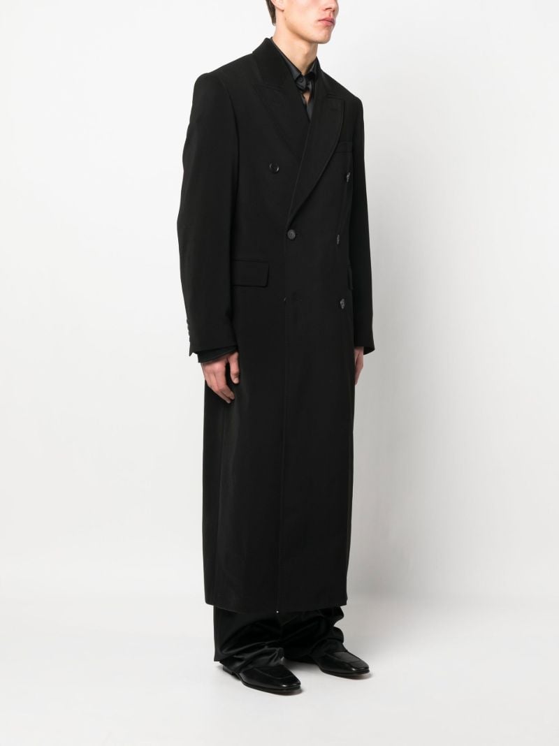 Black Double-breasted Cotton Coat