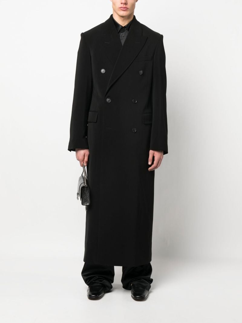 Black Double-breasted Cotton Coat