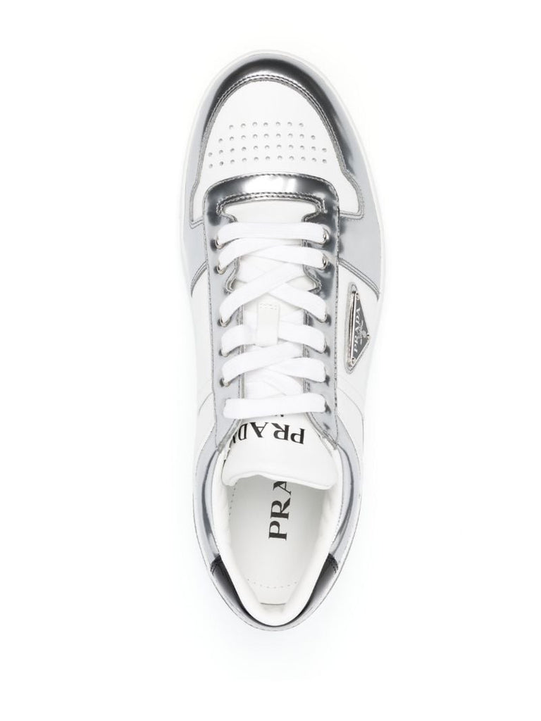 Silver Downtown Lace-up Sneakers