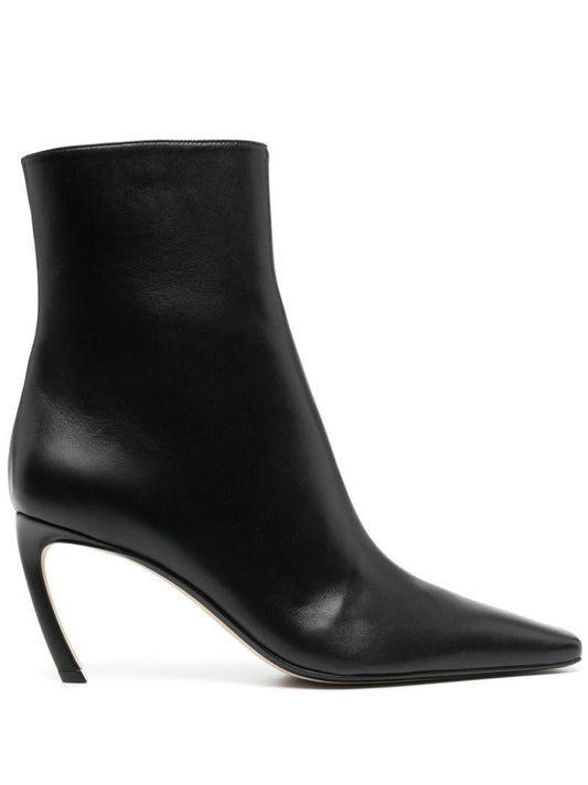 Black Swing 80 Leather Ankle Boots