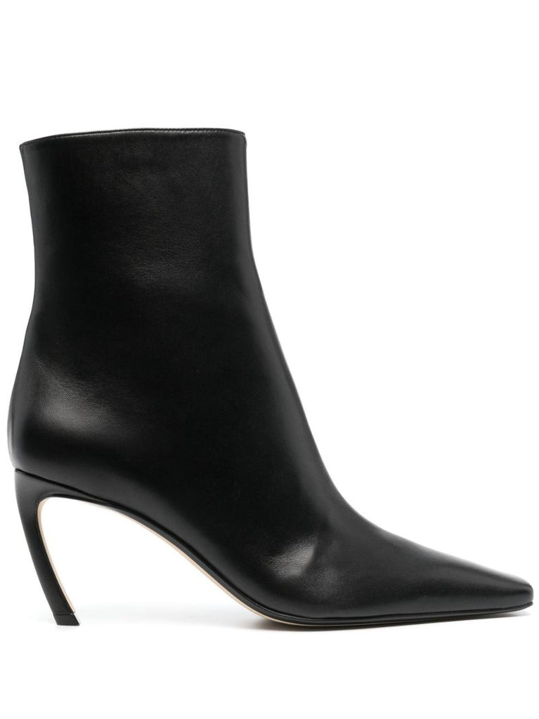 Black Swing 80 Leather Ankle Boots