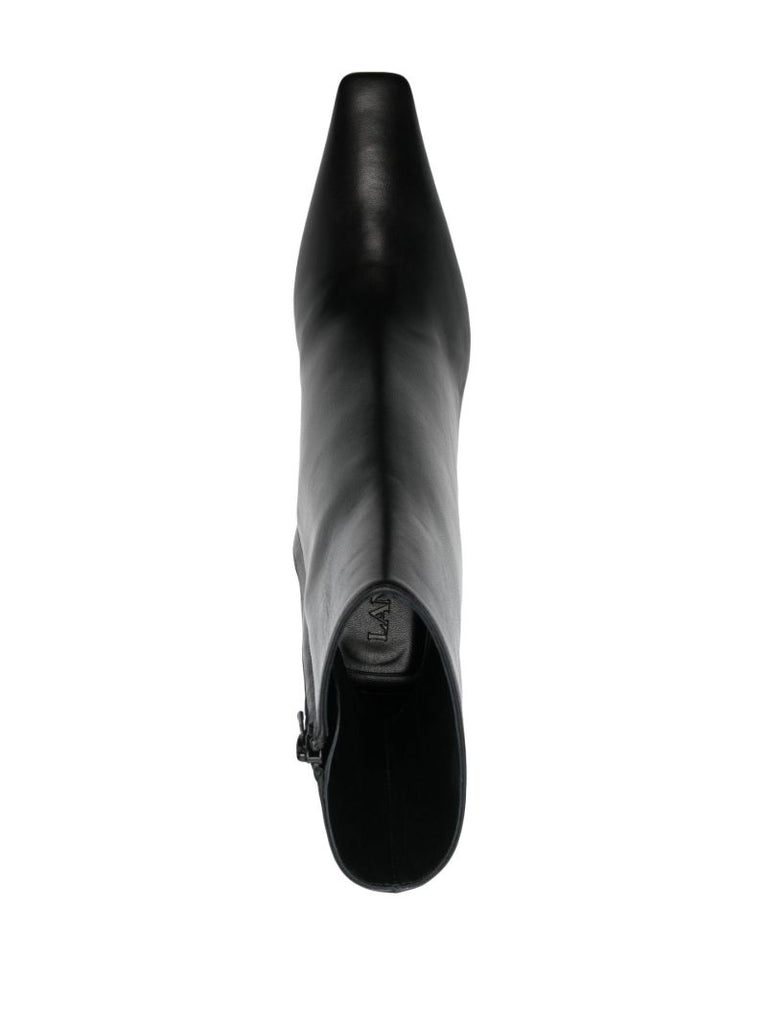 Black Swing 80 Leather Ankle Boots