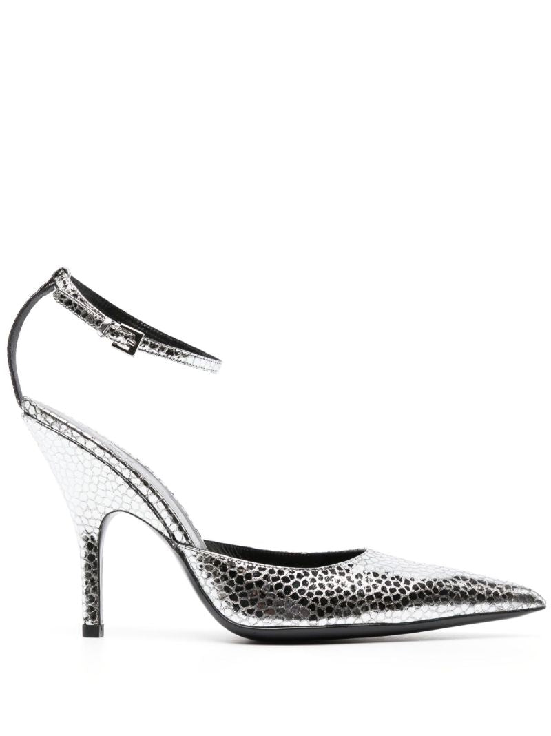 Silver Eliza 75 Leather Pumps