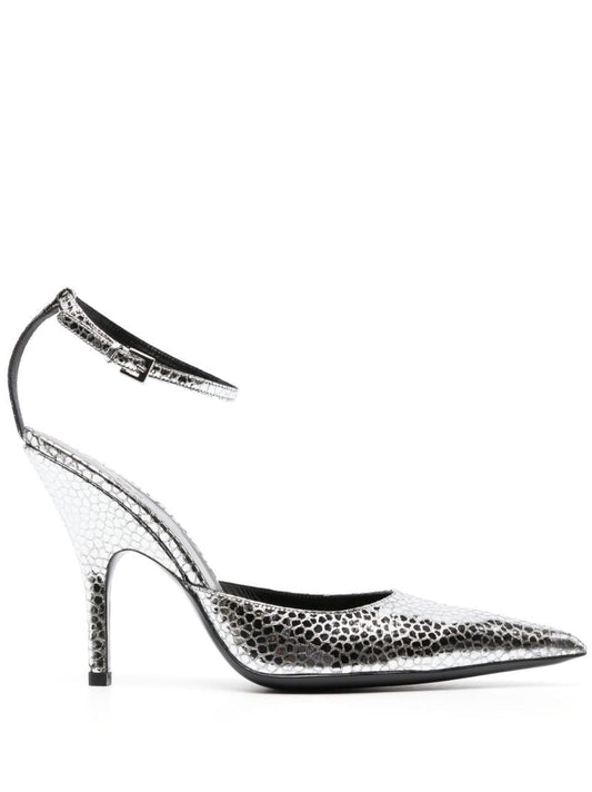 Silver Eliza 75 Leather Pumps