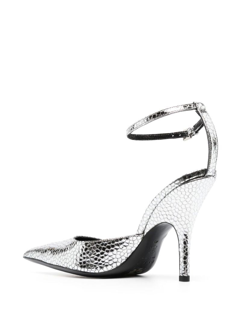 Silver Eliza 75 Leather Pumps