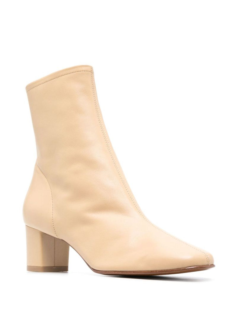 Neutral Sofia Leather Ankle Boots